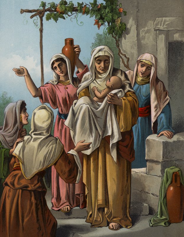 Naomi ammer Ruths søn (chromolitho) af English School
