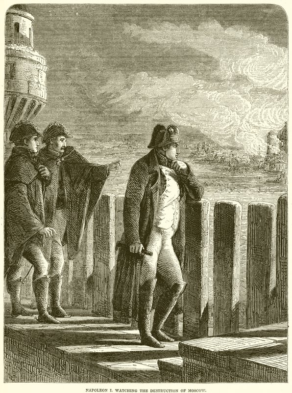 Napoleon I. ser på ødelæggelsen af Moskva af English School
