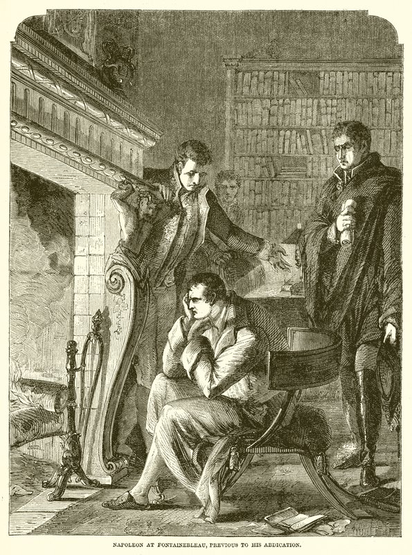 Napoleon i Fontainebleau, før hans abdikation af English School