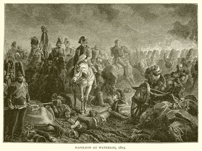 Napoleon ved Waterloo, 1815 af English School