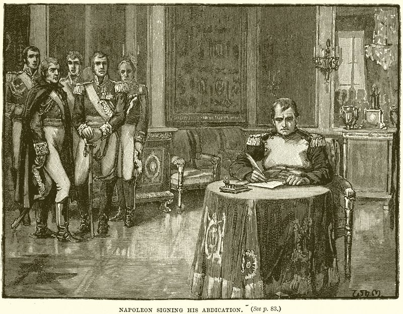 Napoleon underskriver sin abdikation af English School