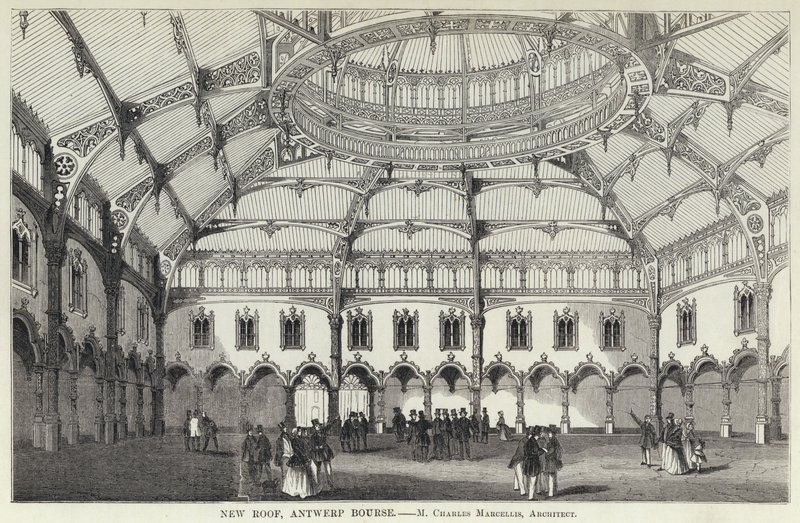 New Roof, Antwerpen Bourse (gravering) af English School