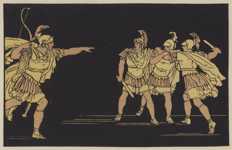 Nisus og Euryalus (farvebilleder) af English School
