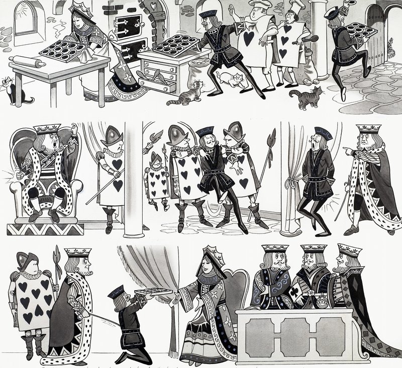 Børnerim illustration: Queen of Hearts af English School