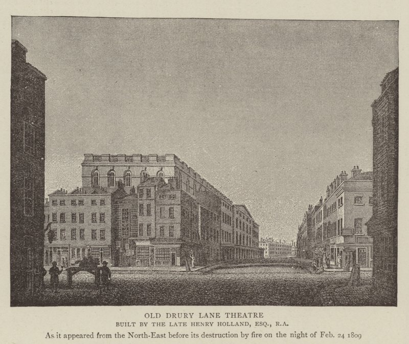 Old Drury Lane Theatre (gravering) af English School