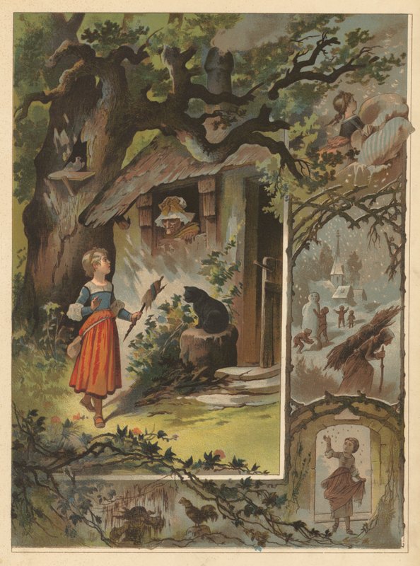 Den gamle gåsemor (chromolitho) af English School