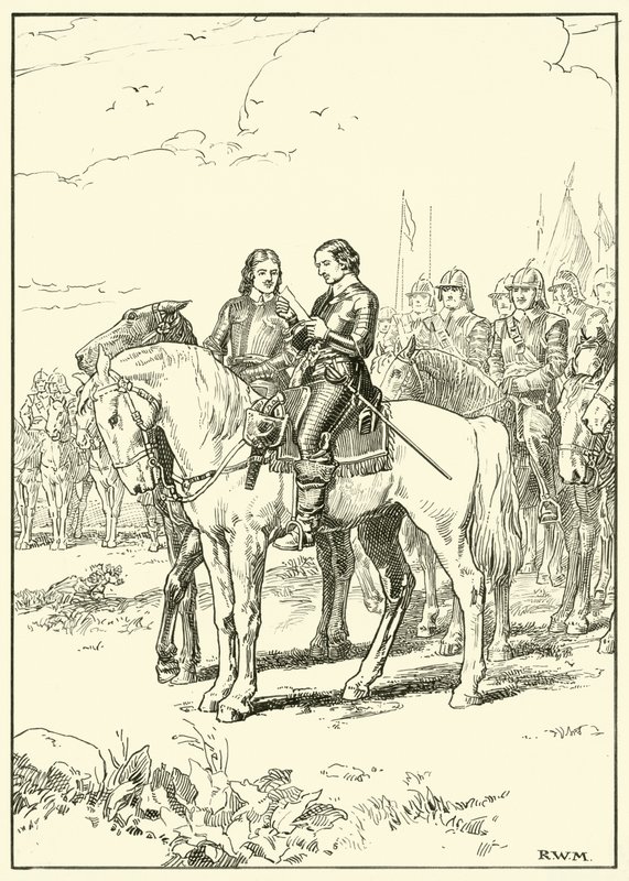 Oliver Cromwell (blæk på papir) af English School