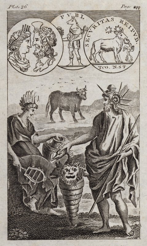 Osiris, Apis, Serapis (gravering) af English School