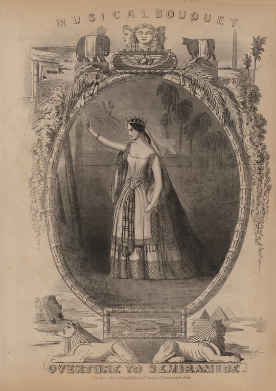Ouverture til Semiramide (farvelitografi) af English School