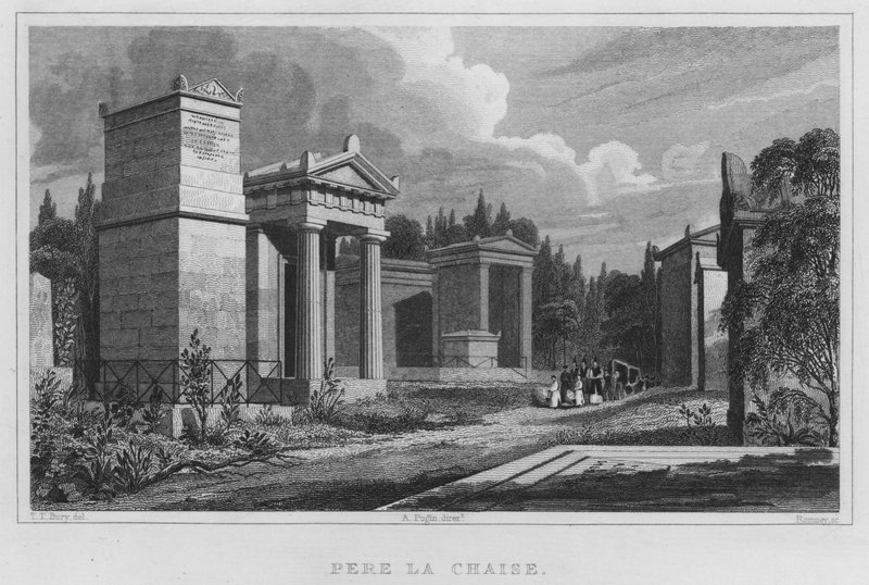 Paris, Pere La Chaise (gravering) af English School
