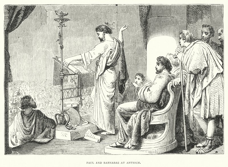 Paulus og Barnabas i Antiokia (stik) af English School
