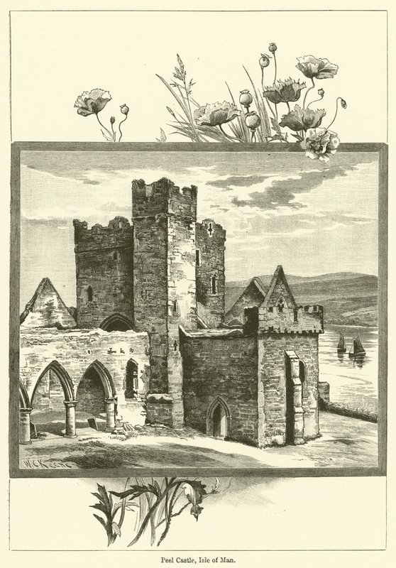 Peel Castle, Isle of Man (gravering) af English School