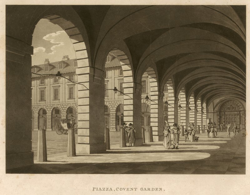 Piazza, Covent Garden, London, 1796 af English School