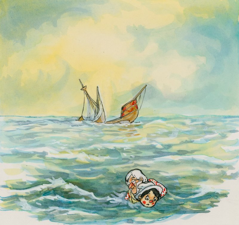 Pinocchio (gouache på papir) af English School