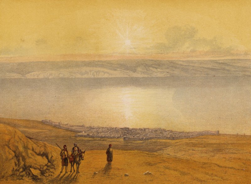 Steder nævnt i Bibelen: Tiberias (chromolitho) af English School