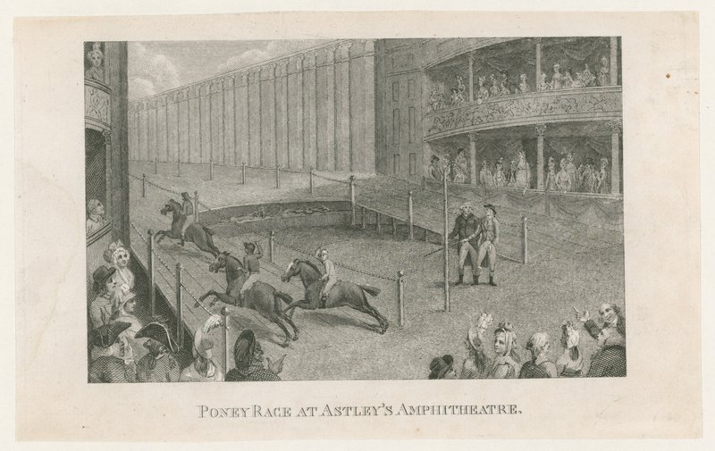 Poney Race i Astleys Amphitheatre af English School