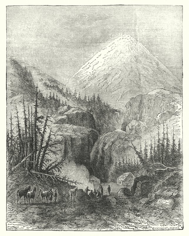Popocatepetl, det rygende bjerg (gravering) af English School