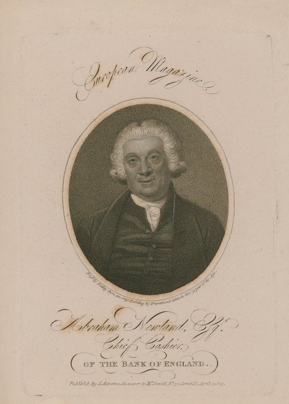 Portræt af Abraham Newland af English School