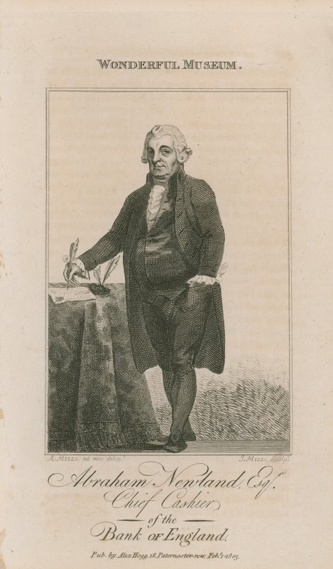 Portræt af Abraham Newland af English School