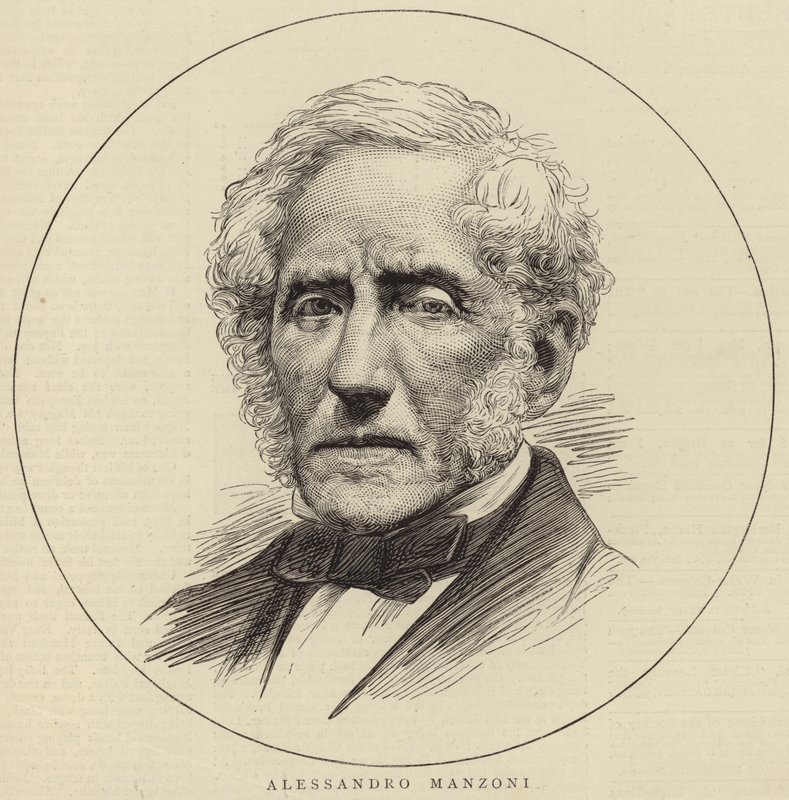 Portræt af Alessandro Manzoni af English School