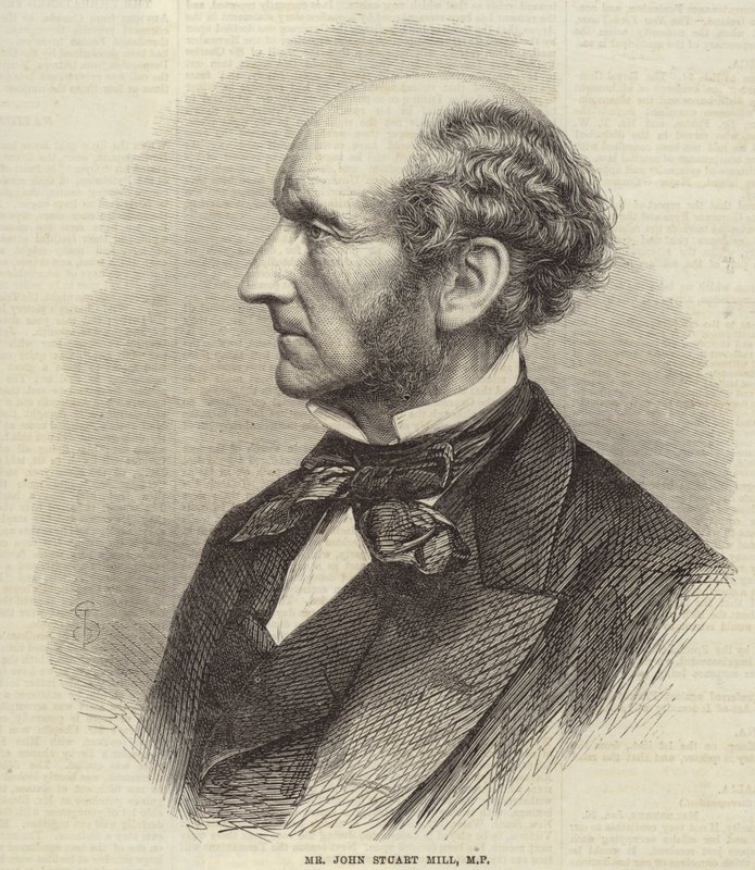 Portræt af John Stuart Mill af English School