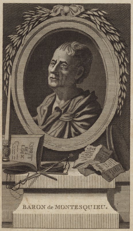 Portræt af Montesquieu af English School