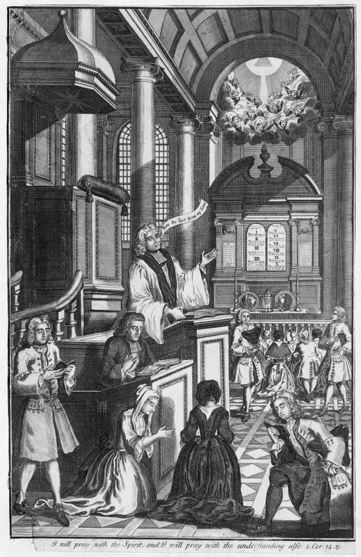 Prædiken i ukendt kirke af English School