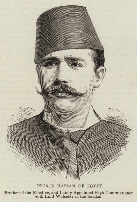 Prins Hassan af Egypten (kobberstik) af English School