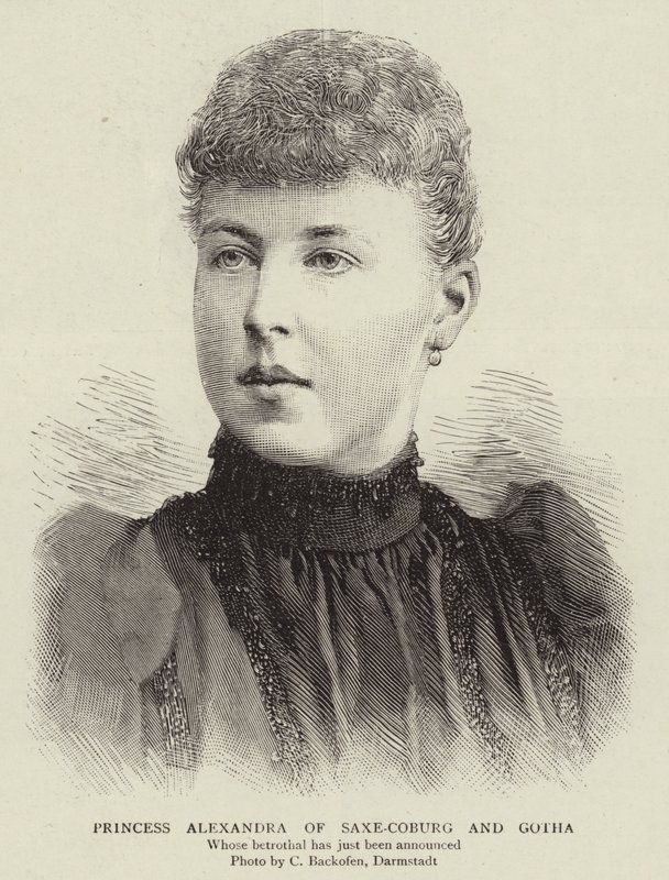 Prinsesse Alexandra af Sachsen-Coburg og Gotha (gravering) af English School