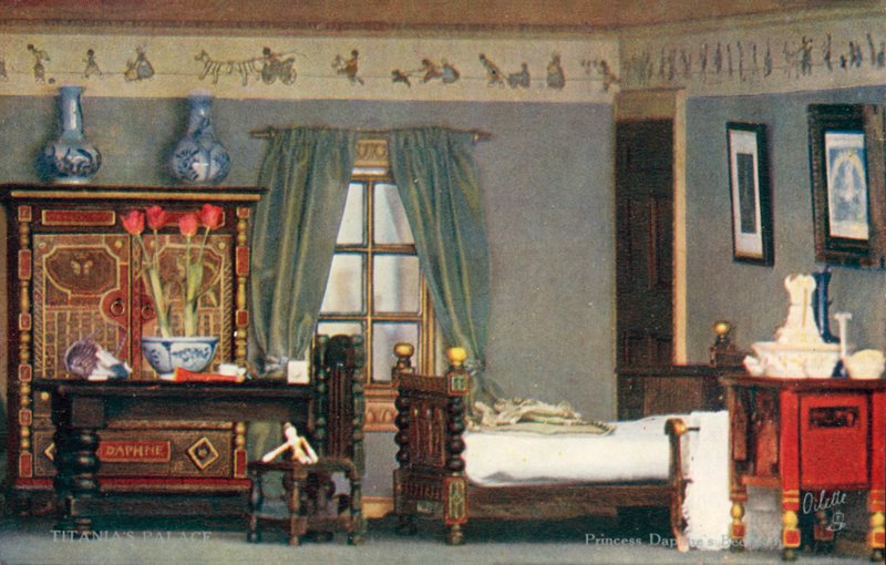 Prinsesse Daphnes soveværelse, Titanias Palads (farvelitografi) af English School