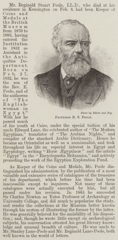 Professor RS Poole (gravering) af English School