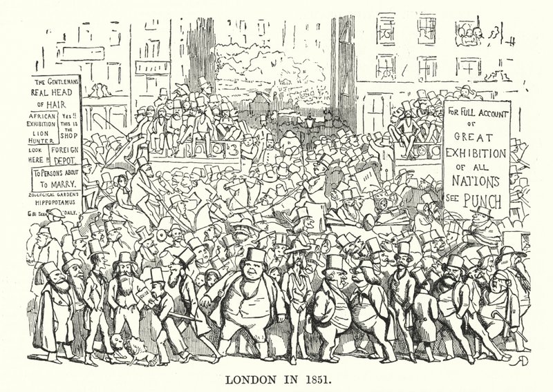 Punch tegneserie: London i 1851 (gravering) af English School