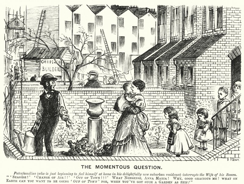 Punch tegneserie: The Momentous Question (gravering) af English School