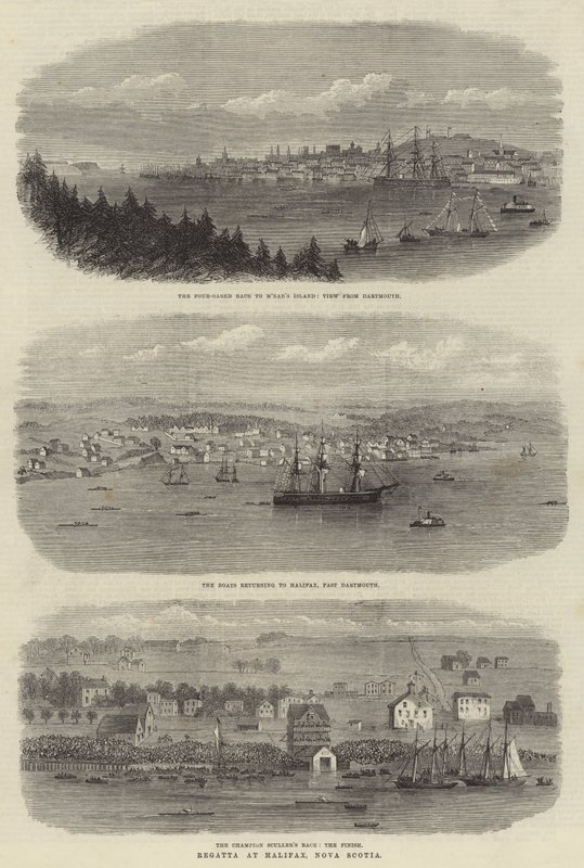 Regatta ved Halifax, Nova Scotia (gravering) af English School