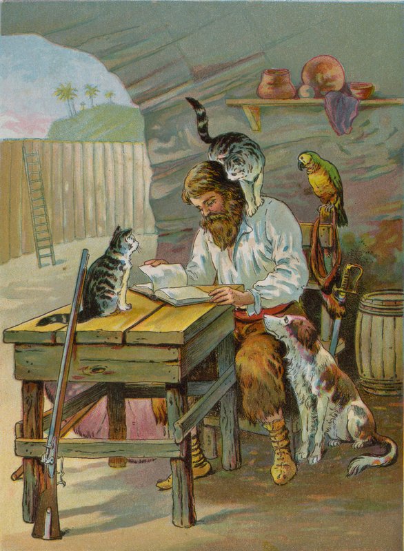 Robinson Crusoe hjemme på slottet af English School