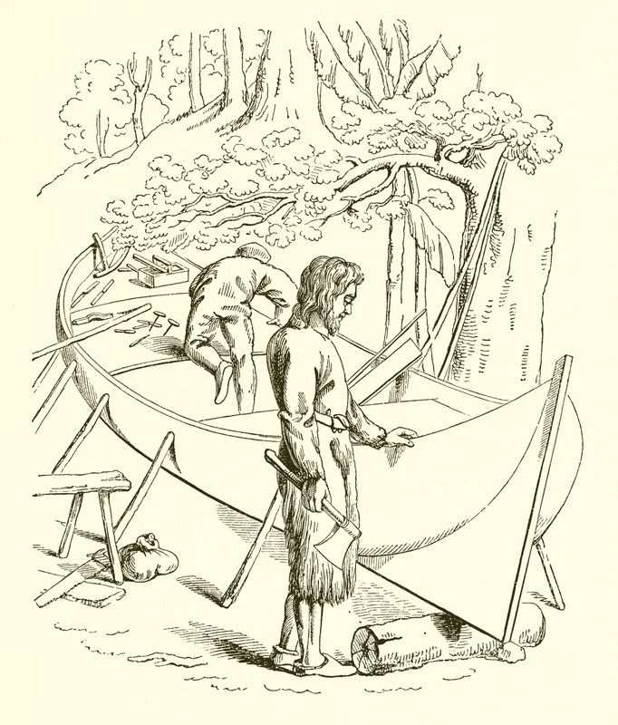 Robinson Crusoe bygger sin båd af English School