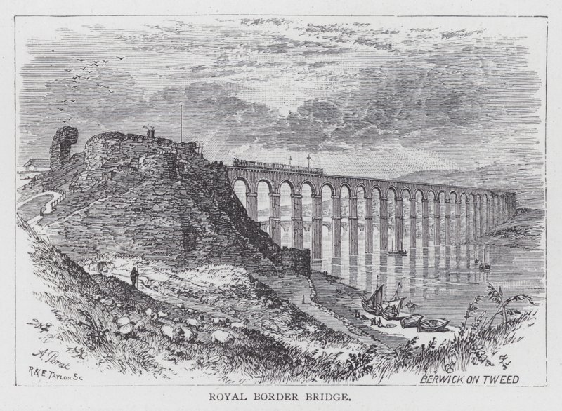 Royal Border Bridge (gravering) af English School