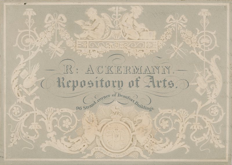 Rudolph Ackermann, Trade Card, præget af Dobbs af English School
