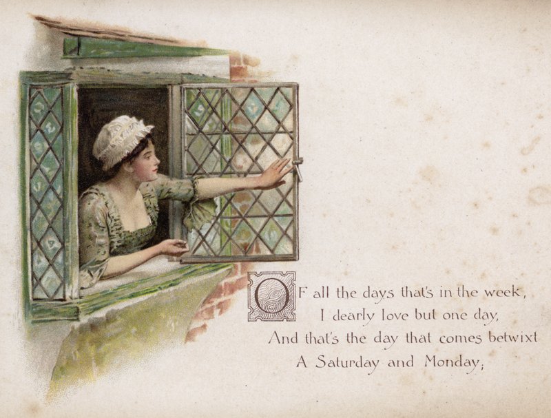 Sally i vores Alley (farve litho) af English School