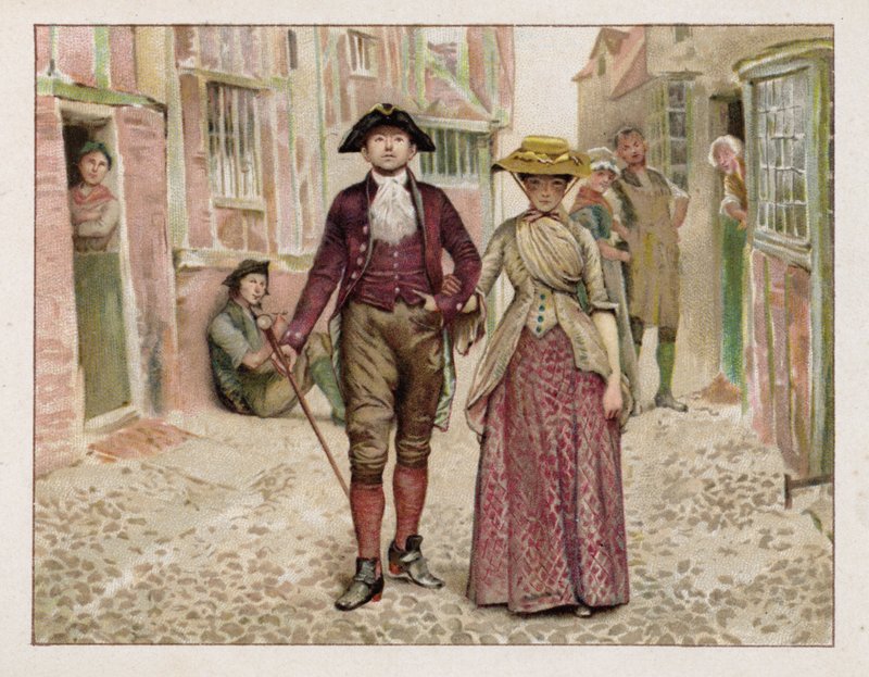 Sally i vores Alley (farve litho) af English School