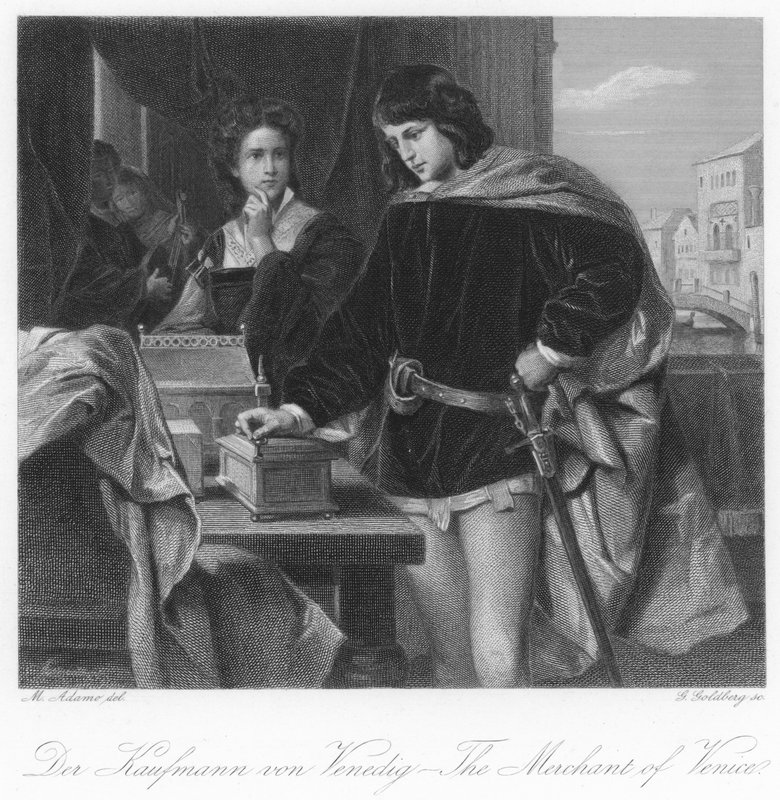 Scene fra The Merchant of Venice af English School