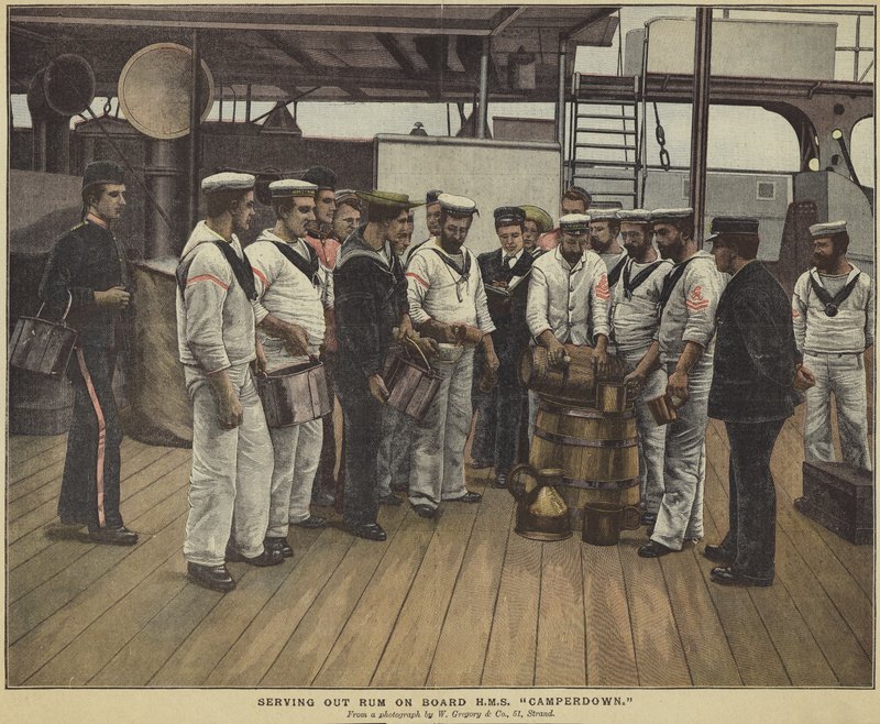 Servering af rom ombord på HMS Camperdown af English School