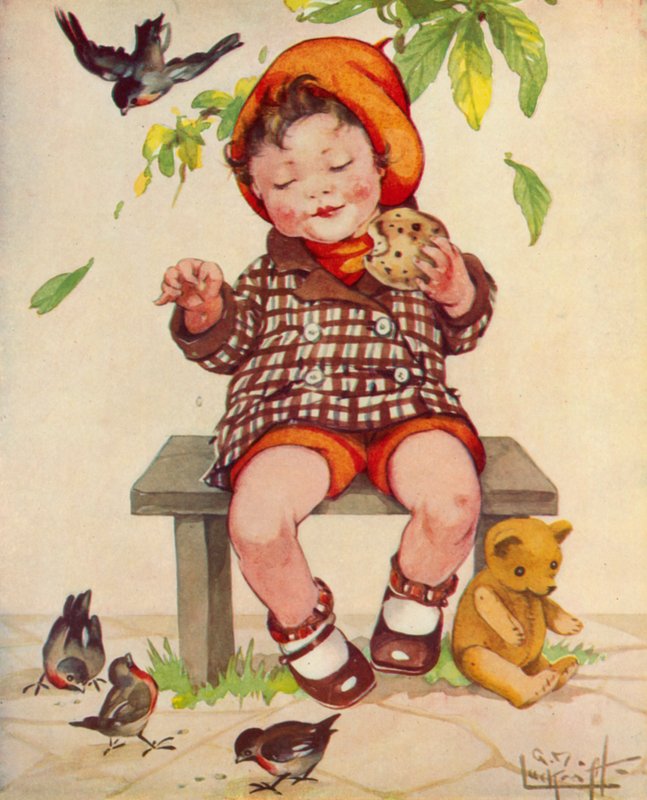 Del og del ens (farve litho) af English School