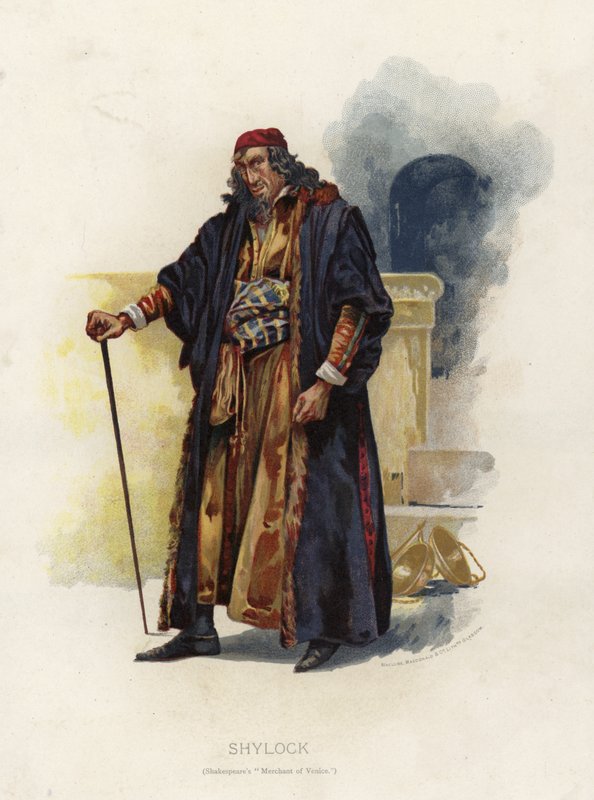 Shylock, fra Shakespeares The Merchant of Venice af English School