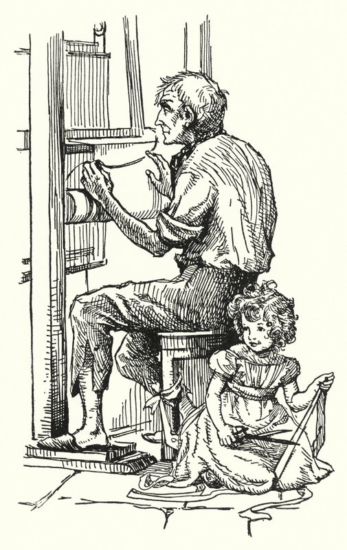 Silas Marner (litho) af English School