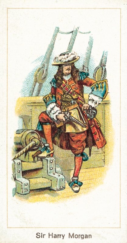 Sir Harry Morgan (chromolitho) af English School