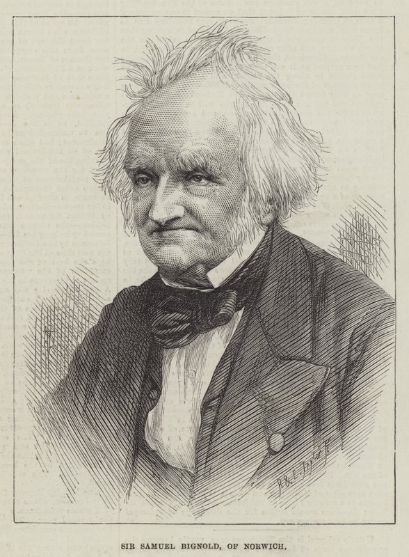 Sir Samuel Bignold, fra Norwich (kobberstik) af English School