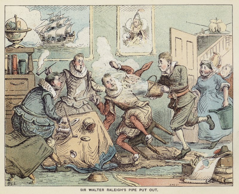 Sir Walter Raleighs pibe sat ud af English School