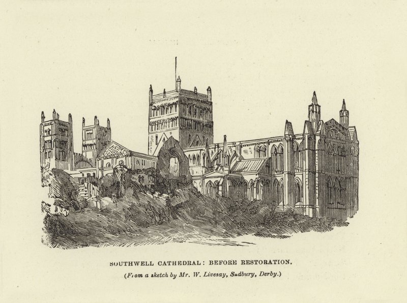 Southwell Cathedral, før restaurering af English School