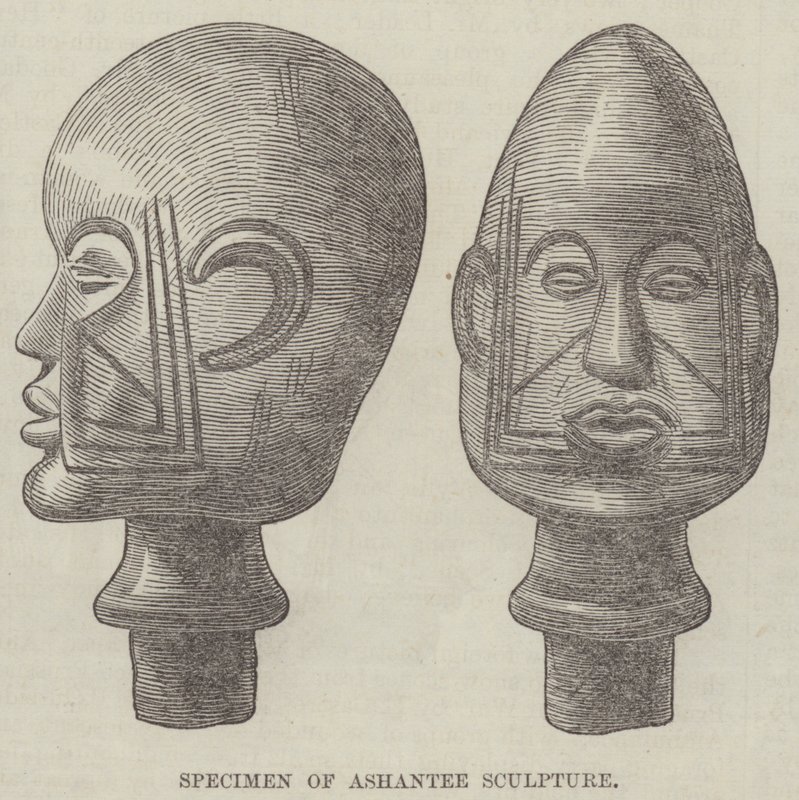 Eksemplar af Ashantee-skulptur (gravering) af English School